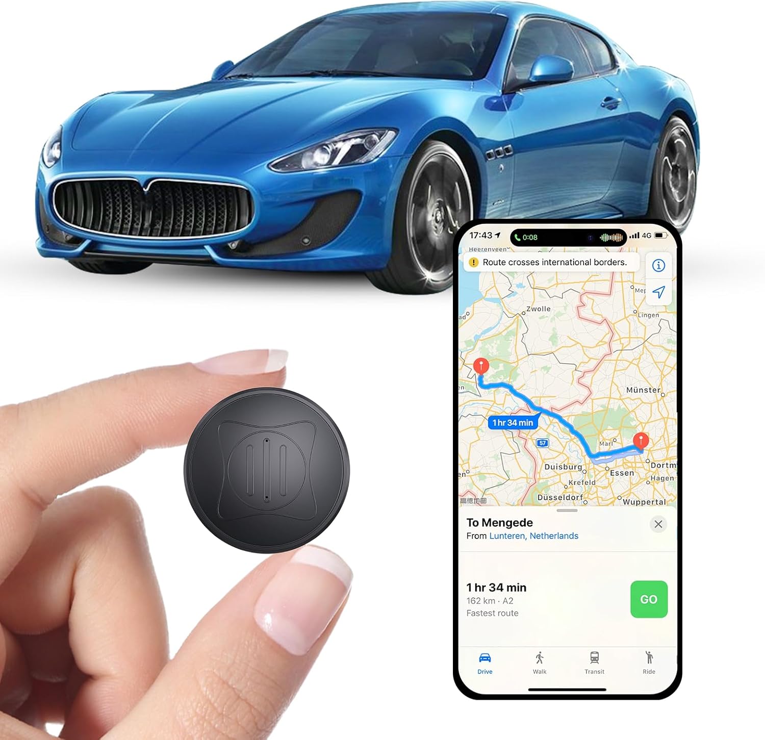 【2025 NEW】Mini GPS Tracker for Vehicles No Monthly Fee - Portable Real Time Magnetic GPS Tracking Device for Car, Full Global Coverage Location Tracker for Kids/Trucks/Person,No Subscription Required